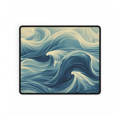 Ocean Wave Desk Mat, Office Decor, Gaming Mouse Pad, Stylish Workspace Accessories, Gift for Students & Creatives