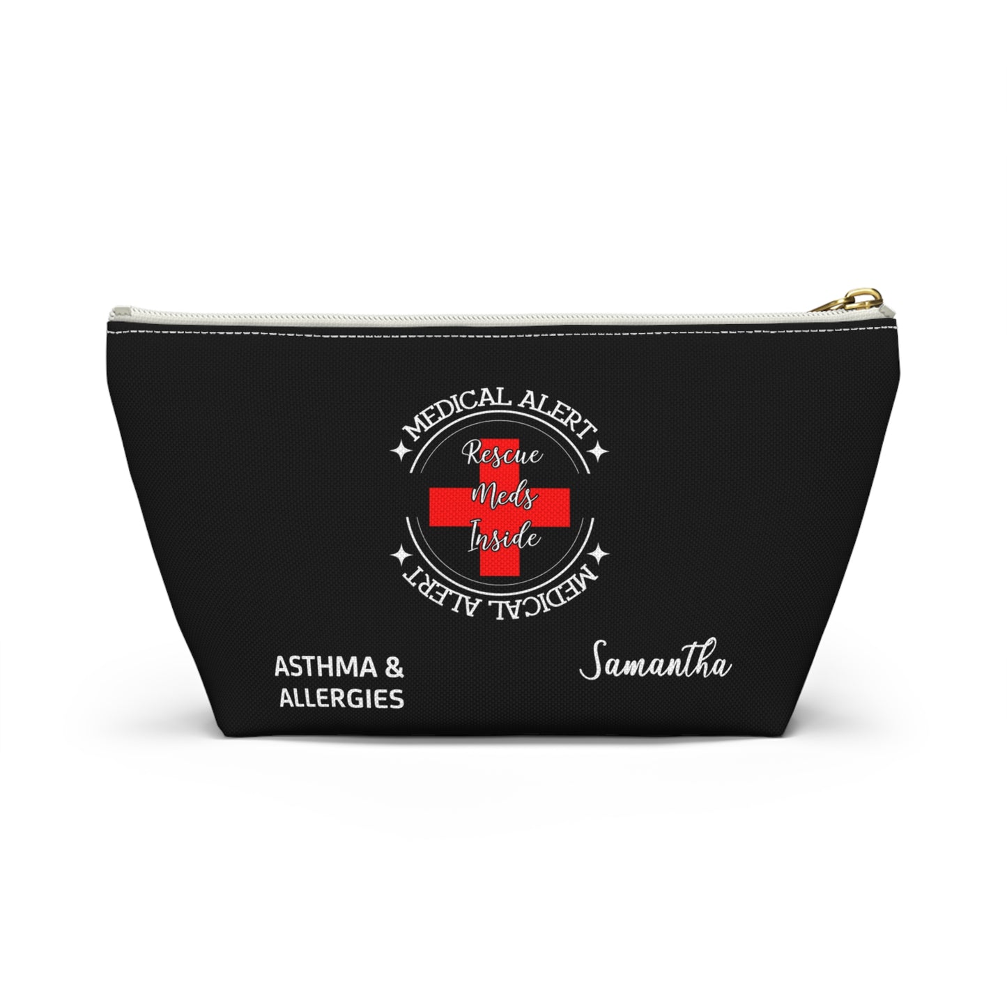 Personalized Medical Alert Rescue Meds Pouch for Asthma and Allergies Samantha Emergency Inhaler and EpiPen Organizer Bag