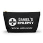 Personalized Epilepsy Critical Meds Pouch for Daniel Emergency Seizure Medication Storage Travel Organizer and Medical Kit