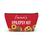 Epilepsy Emergency Kit Medical Alert Pouch Seizure Meds Bag Personalized Storage for Rescue Medication School Travel and Daily Use