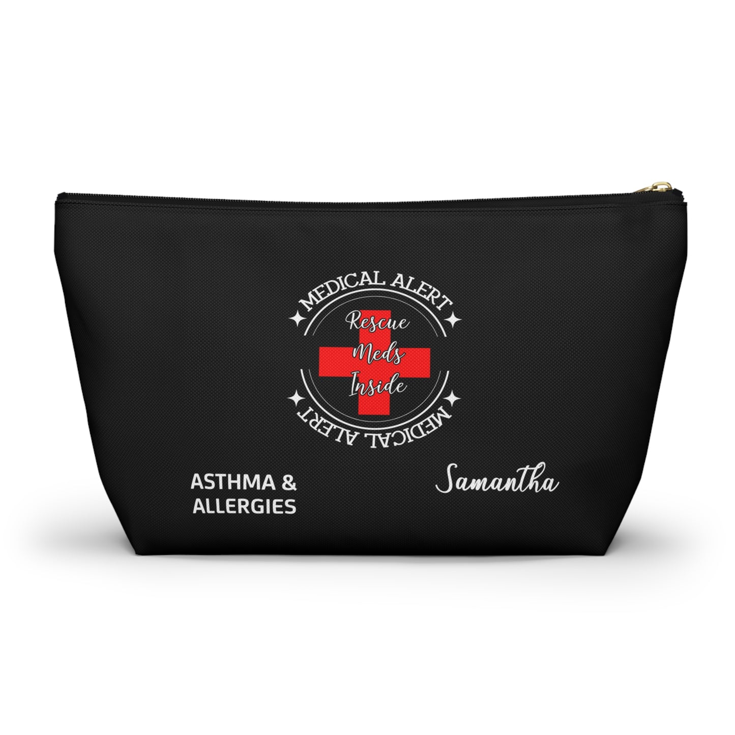 Personalized Medical Alert Rescue Meds Pouch for Asthma and Allergies Samantha Emergency Inhaler and EpiPen Organizer Bag