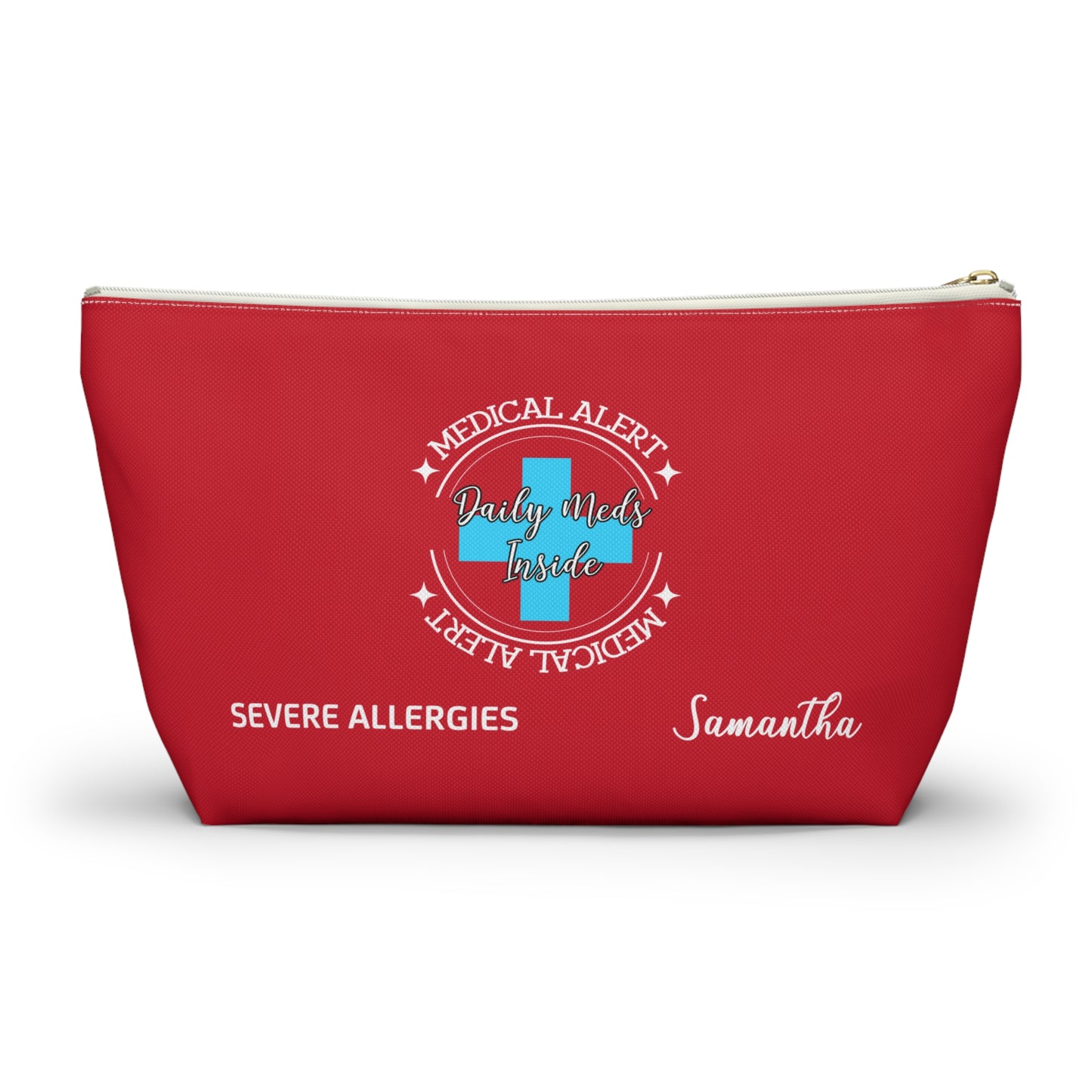 Personalized Medical Alert Daily Meds Pouch for Severe Allergies Samantha Emergency Medication Organizer Travel Case