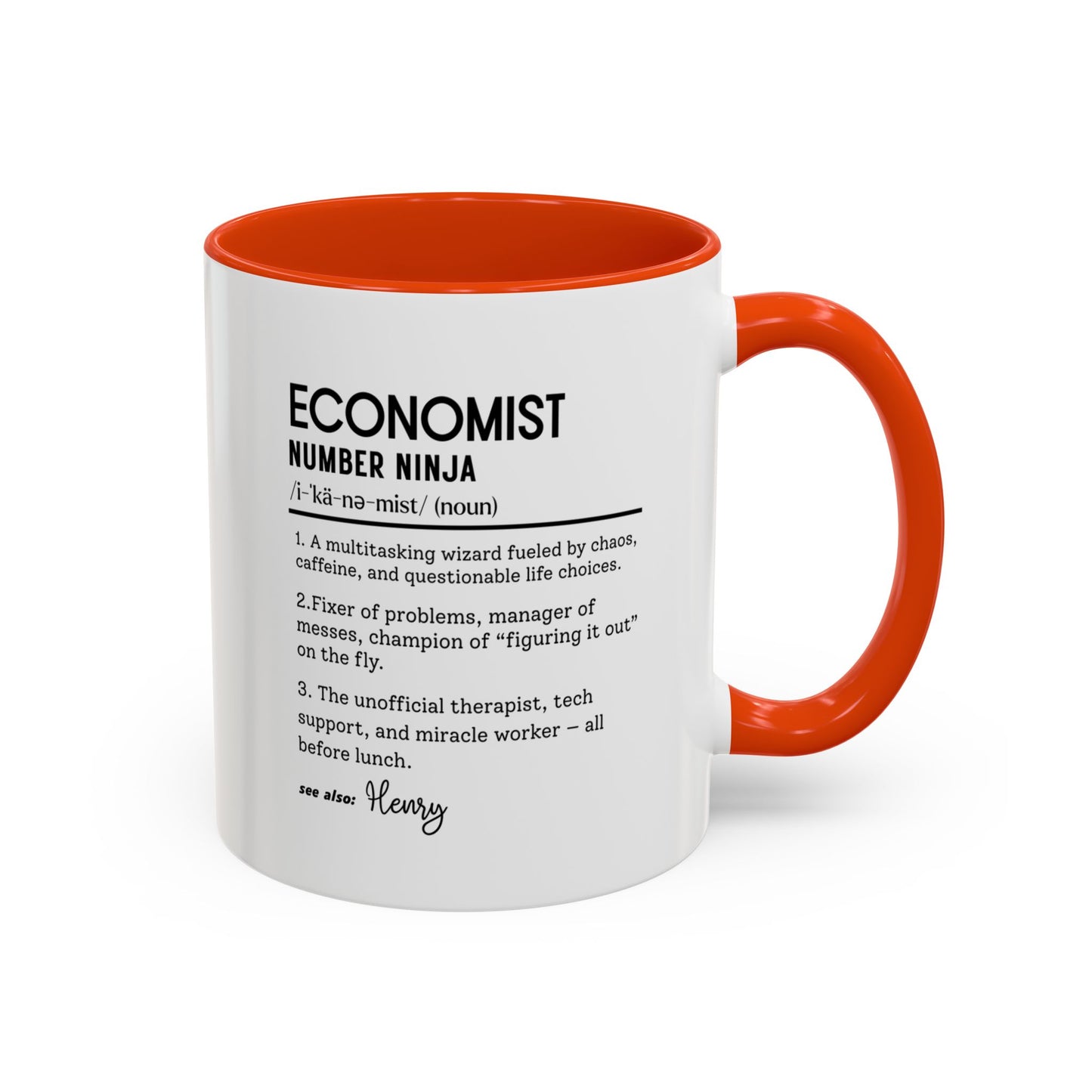 Funny Economist Mug, Number Ninja Dictionary Mug, Custom Coffee Cup for Finance Pros, Gift for Economists, Colorful Mugs (11oz, 15oz)