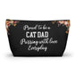 Proud To Be A Cat Dad Pouch Purring With Love Everyday Cat Lover Gift For Him Cat Dad Accessory Bag Cute Pet Zipper Storage Pouch