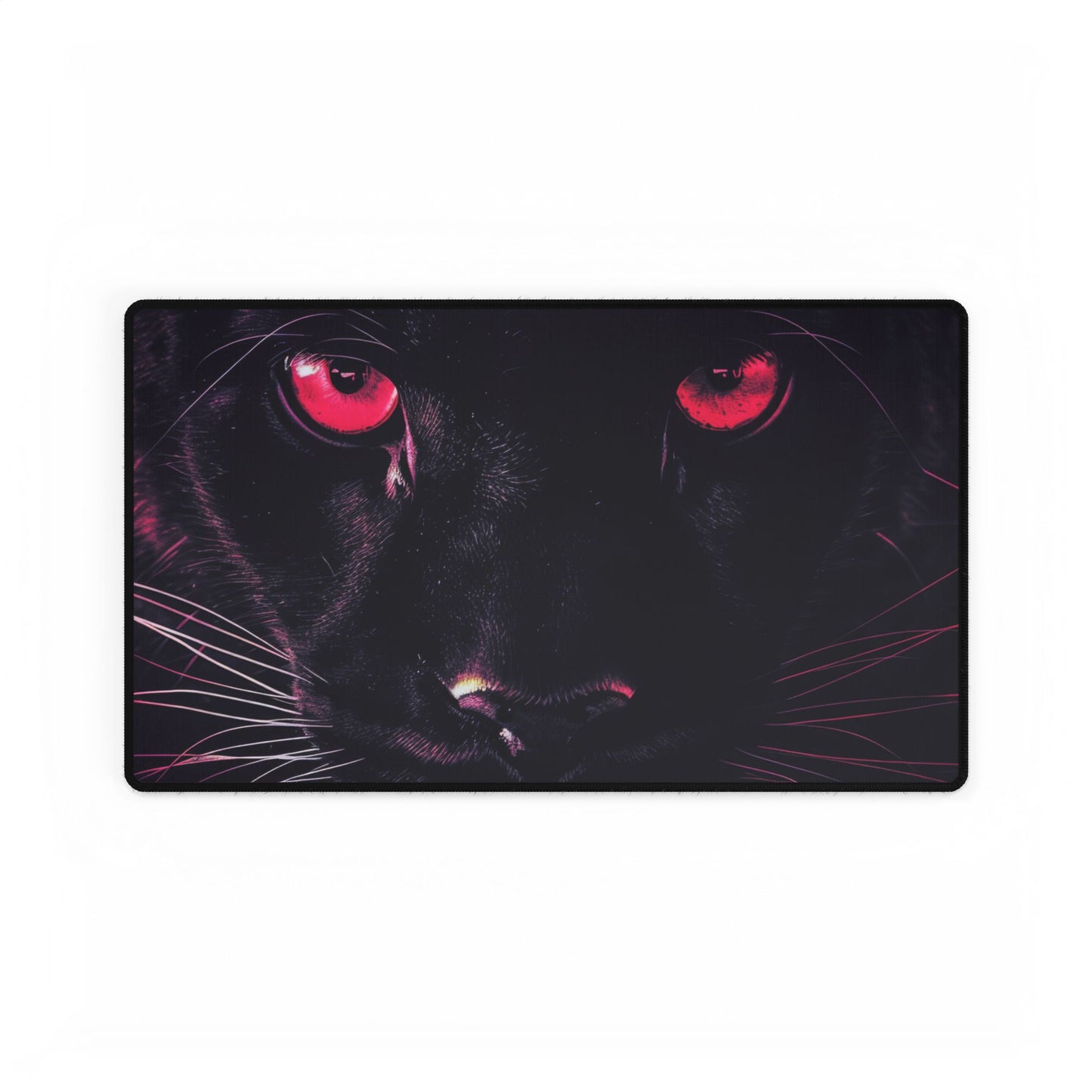 Mystical Panther Desk Mat - Stylish Workspace Decor, Office Accessory, Gaming Matt, Home Office Gift, Red Eyes Design
