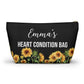 Heart Condition Bag for Emergency Meds Personalized Medical Alert Pouch for Heart Medications Travel Organizer for Daily Essentials