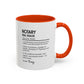 Custom Notary Mug, Funny Legal Gift, Notary Definition Mug, Personalized Office Coffee Cup, Colorful Mugs (11oz, 15oz), Law Office Mug