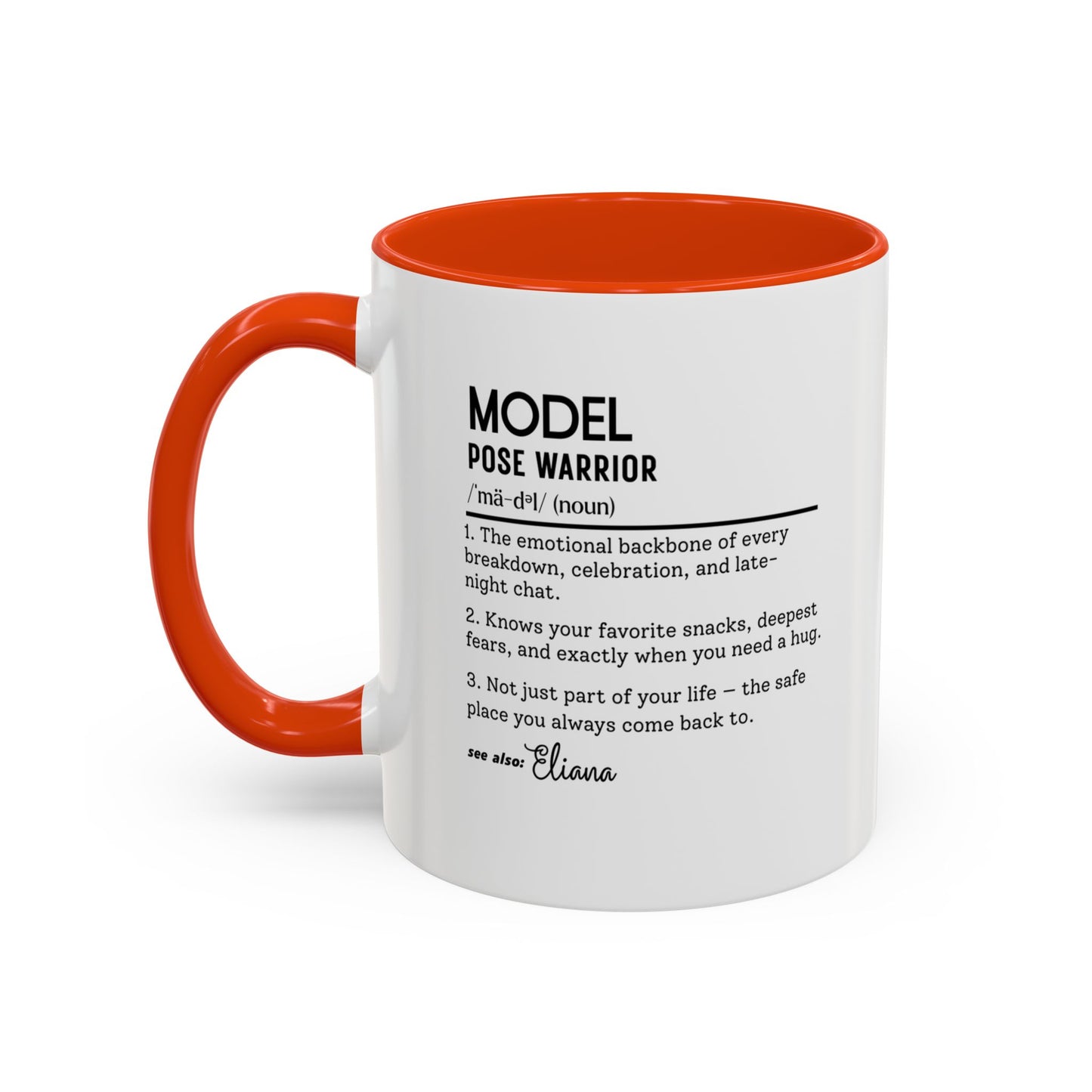 Model Dictionary Mug, Funny Pose Warrior Mug Gift, Personalized Runway Star Coffee Cup, Colorful Mugs (11oz, 15oz)
