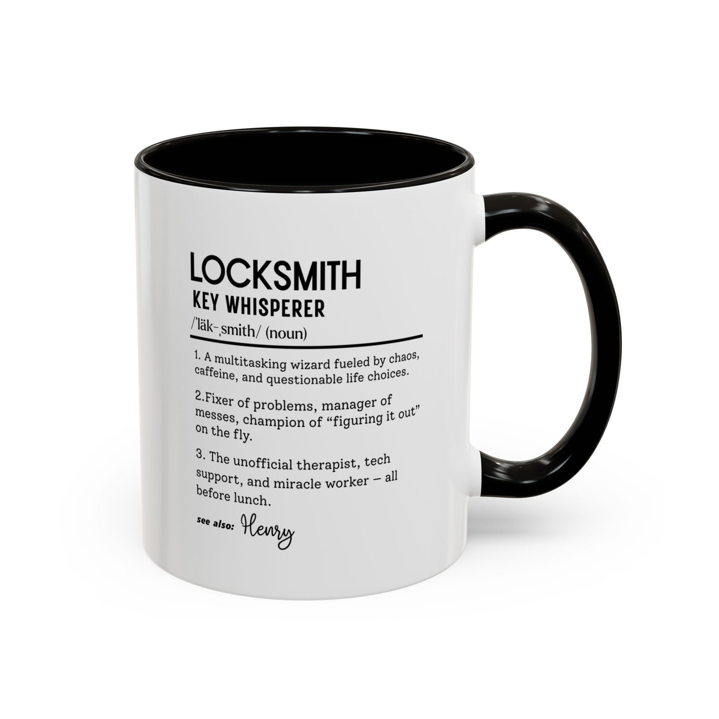 Personalized Locksmith Mug, Funny Dictionary Mug for Key Whisperers, Unique Gift for Locksmiths, Key Tech Mug, Colorful Mugs (11oz, 15oz)