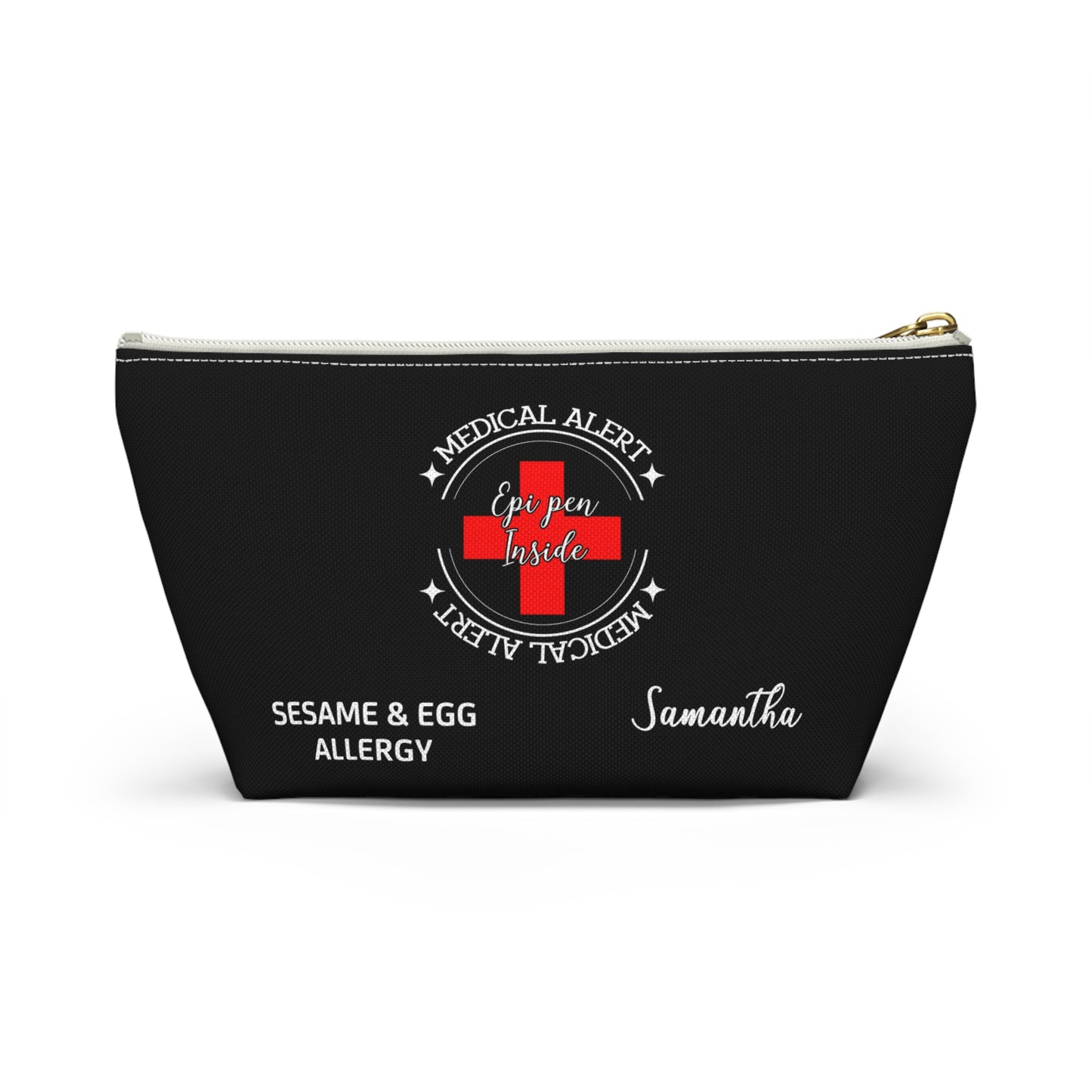 Personalized Medical Alert EpiPen Pouch for Sesame and Egg Allergy Samantha Emergency Allergy Kit Travel Organizer and Storage Bag