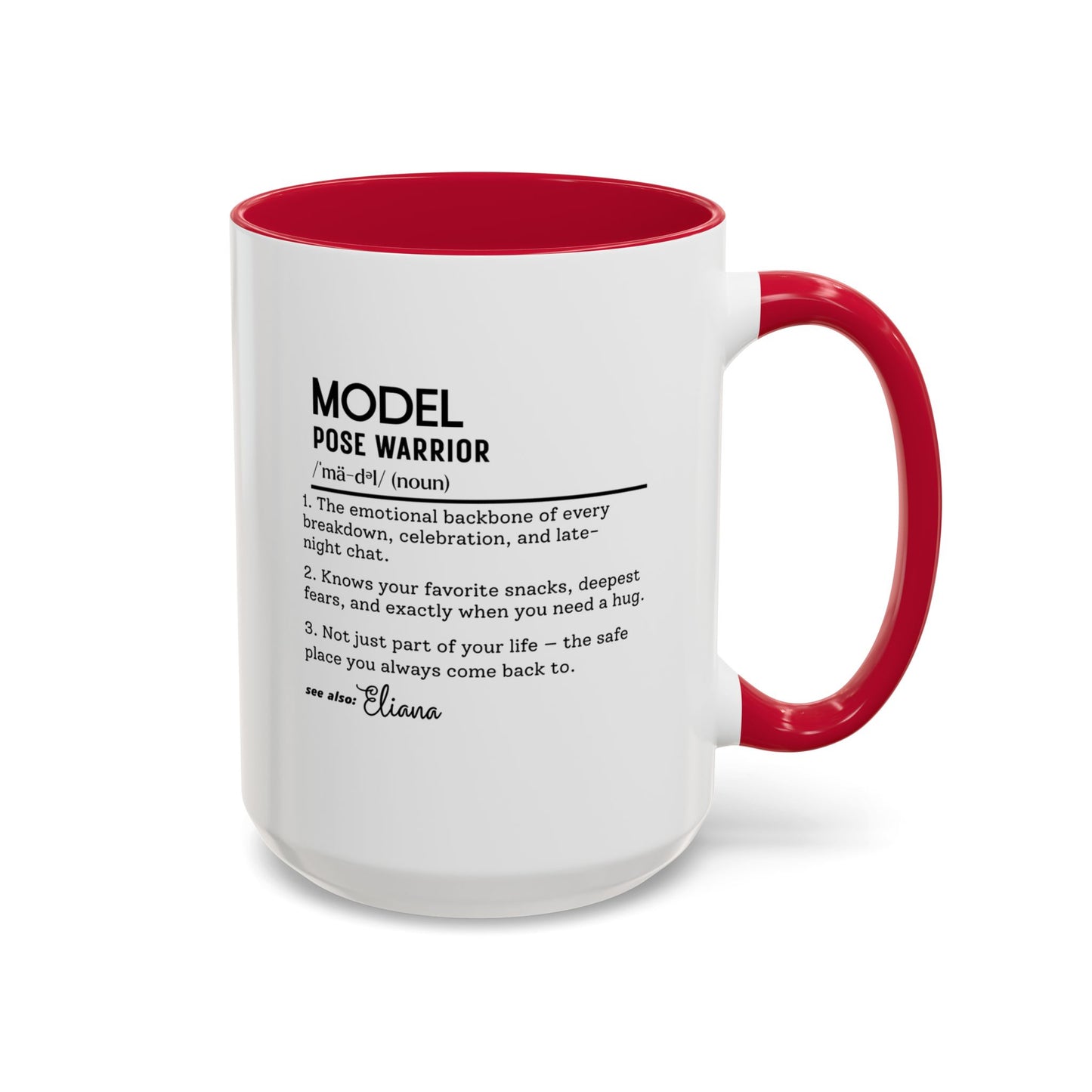 Model Dictionary Mug, Funny Pose Warrior Mug Gift, Personalized Runway Star Coffee Cup, Colorful Mugs (11oz, 15oz)
