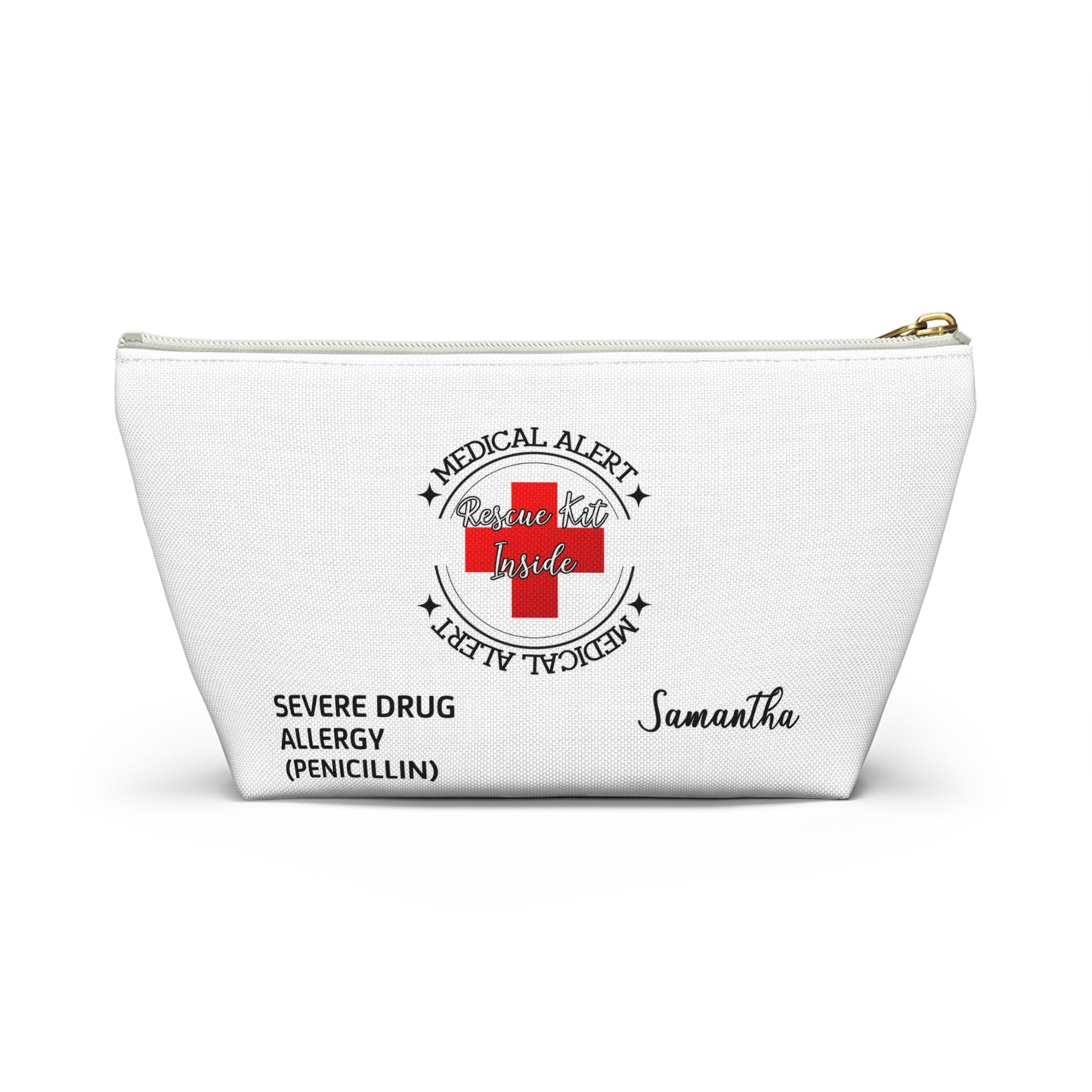 Personalized Medical Alert Rescue Kit Pouch for Samantha - Severe Penicillin Allergy