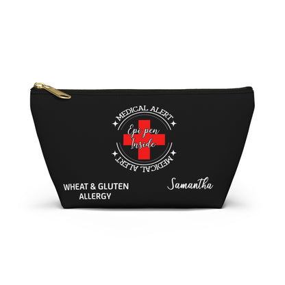 Personalized Medical Alert EpiPen Pouch for Wheat and Gluten Allergy Samantha Emergency Allergy Meds Bag and Travel Organizer