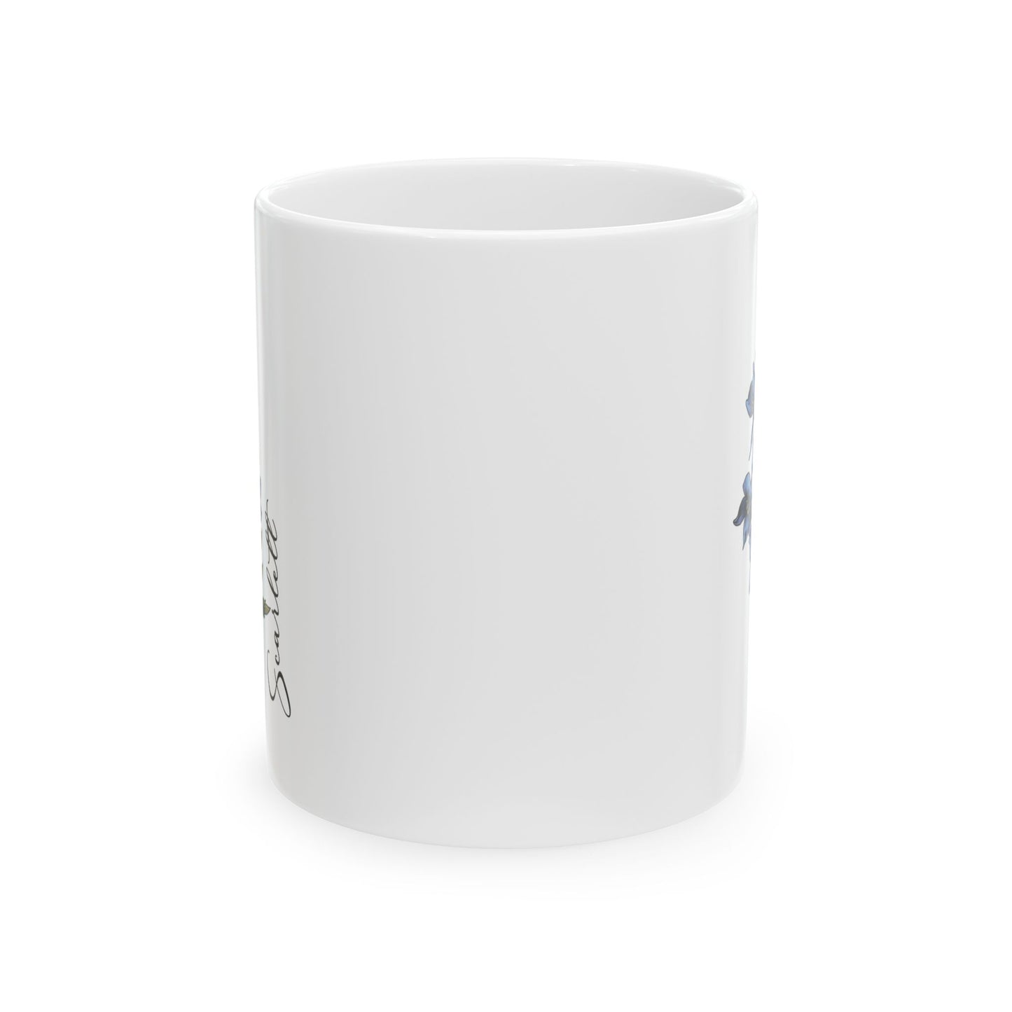 July Birth Flower Larkspur Mug 11oz 15oz Custom Floral Coffee Cup Birthday Gift for Her Personalized Ceramic Summer Flower Mug