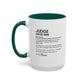 Judge Dictionary Mug, Funny Justice Boss Coffee Cup, Custom Courtroom Gift Idea, Law Office Decor Mug, Colorful Mugs (11oz, 15oz)