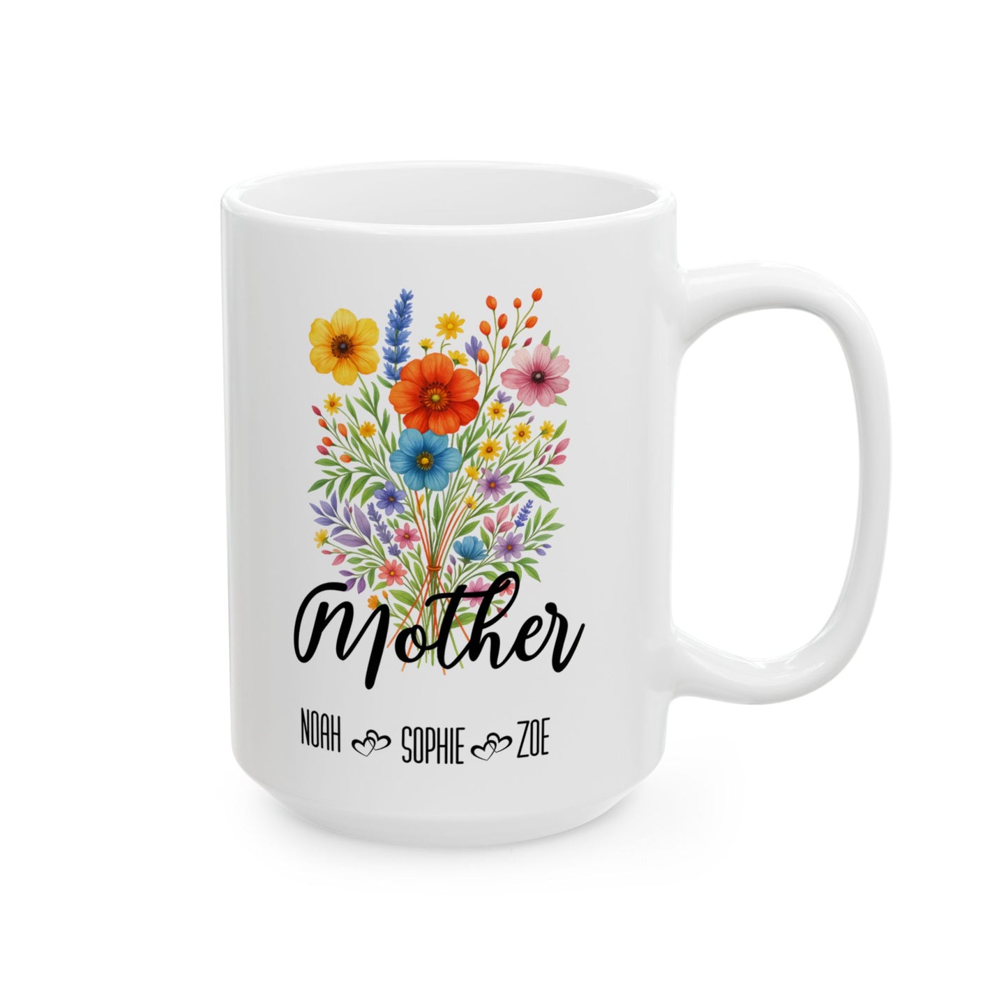 Mother Mug 11oz 15oz Custom Coffee Cup Gift for Mom Birthday Present or Mothers Day Personalized Ceramic Mug for Her Daily Use