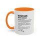 Colorful Musician Mug, Funny Music Lover Gift, Personalized Coffee Cup, Sarcastic Definition Cup, Music Teacher Gift, Colorful Mugs (11oz,