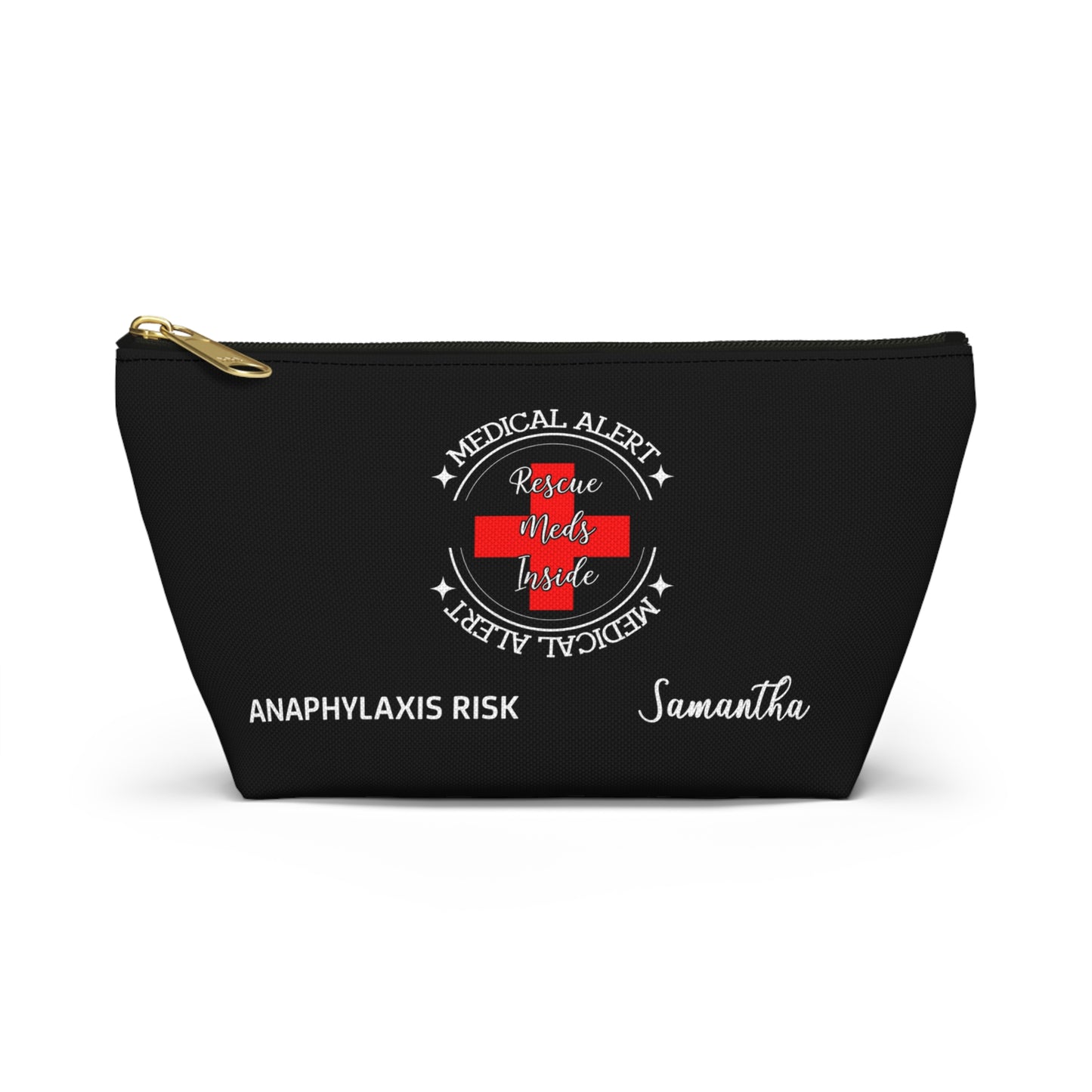 Personalized Medical Alert Rescue Meds Pouch for Anaphylaxis Risk Samantha Emergency Allergy Kit Travel Organizer