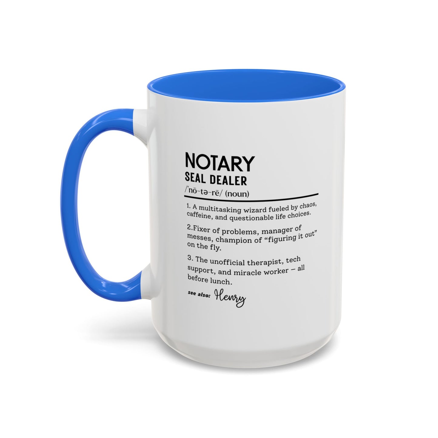 Custom Notary Mug, Funny Legal Gift, Notary Definition Mug, Personalized Office Coffee Cup, Colorful Mugs (11oz, 15oz), Law Office Mug