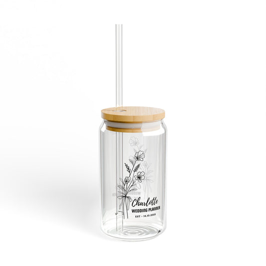 Personalized Wedding Planner Sipper, Custom Event Coordinator Gift, Bridal Team Sipper, Wedding Day Keepsake, 16oz Glass Cup