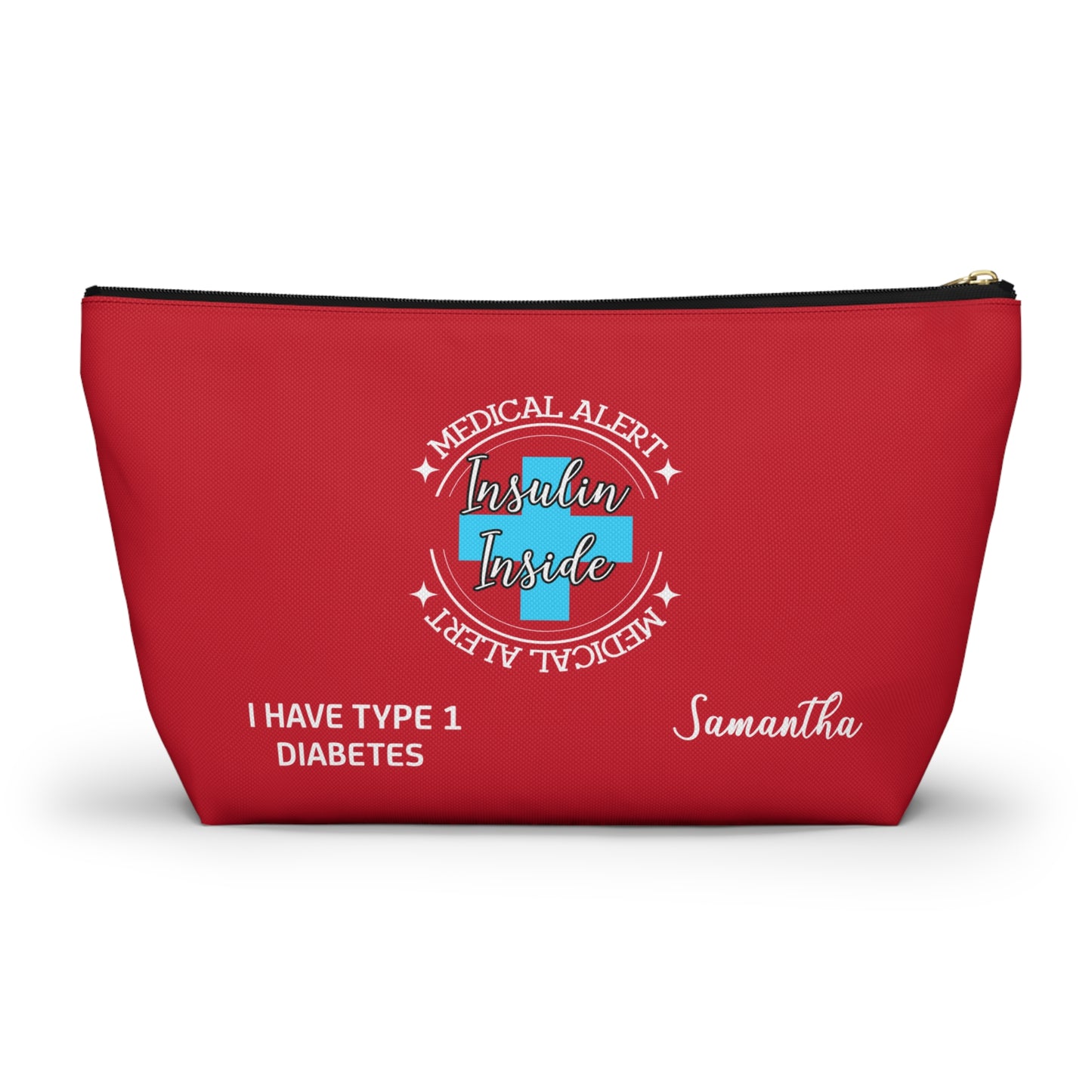 Personalized Medical Alert Insulin Pouch for Type 1 Diabetes Samantha Insulin Storage Emergency Diabetes Kit Travel School Ready