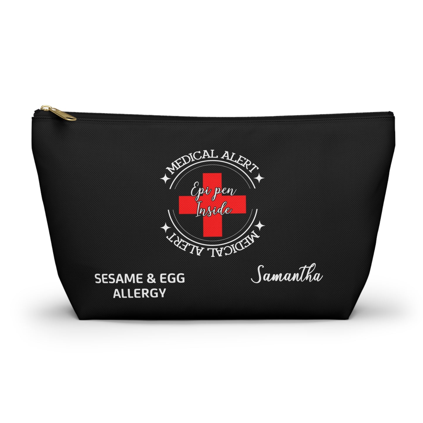 Personalized Medical Alert EpiPen Pouch for Sesame and Egg Allergy Samantha Emergency Allergy Kit Travel Organizer and Storage Bag