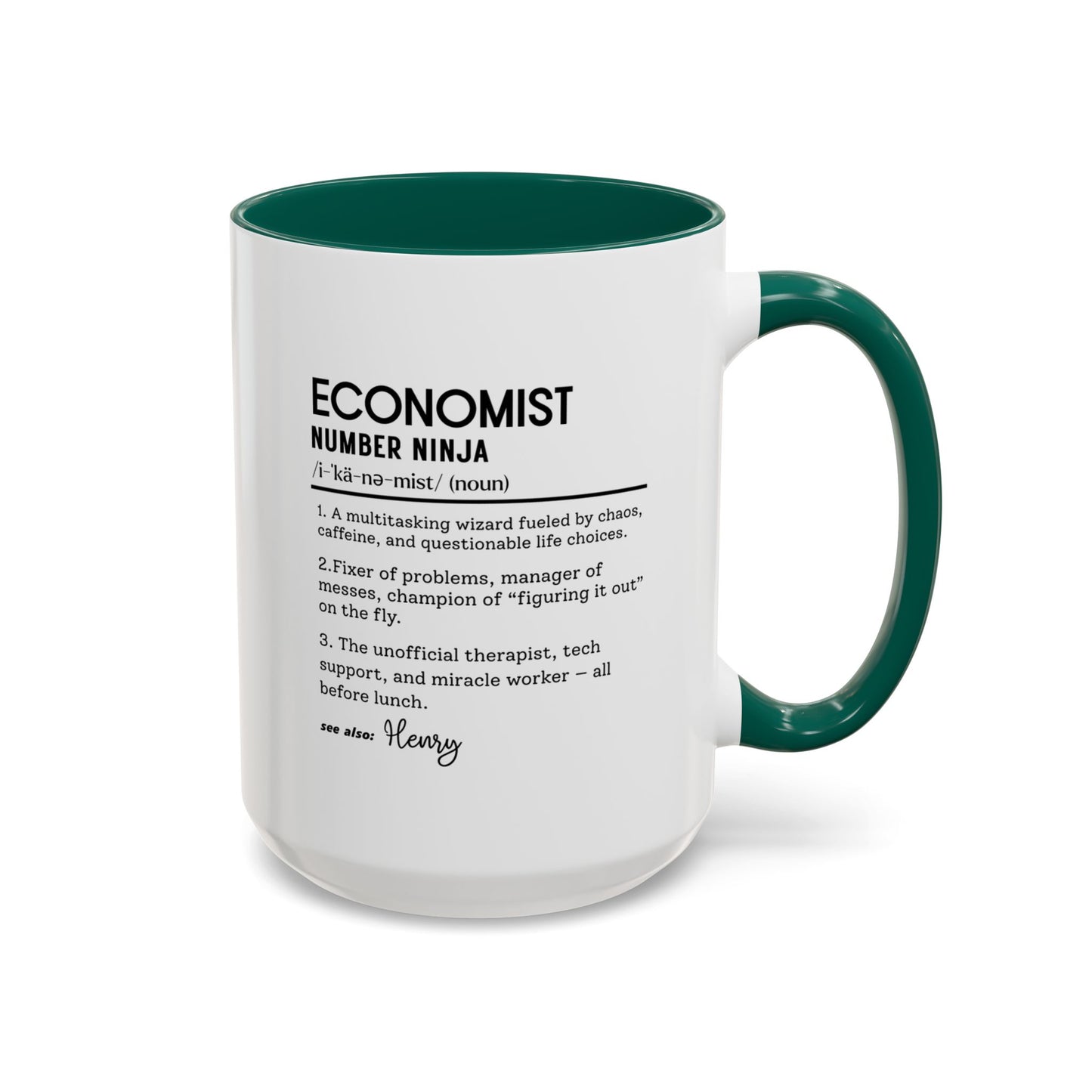 Funny Economist Mug, Number Ninja Dictionary Mug, Custom Coffee Cup for Finance Pros, Gift for Economists, Colorful Mugs (11oz, 15oz)