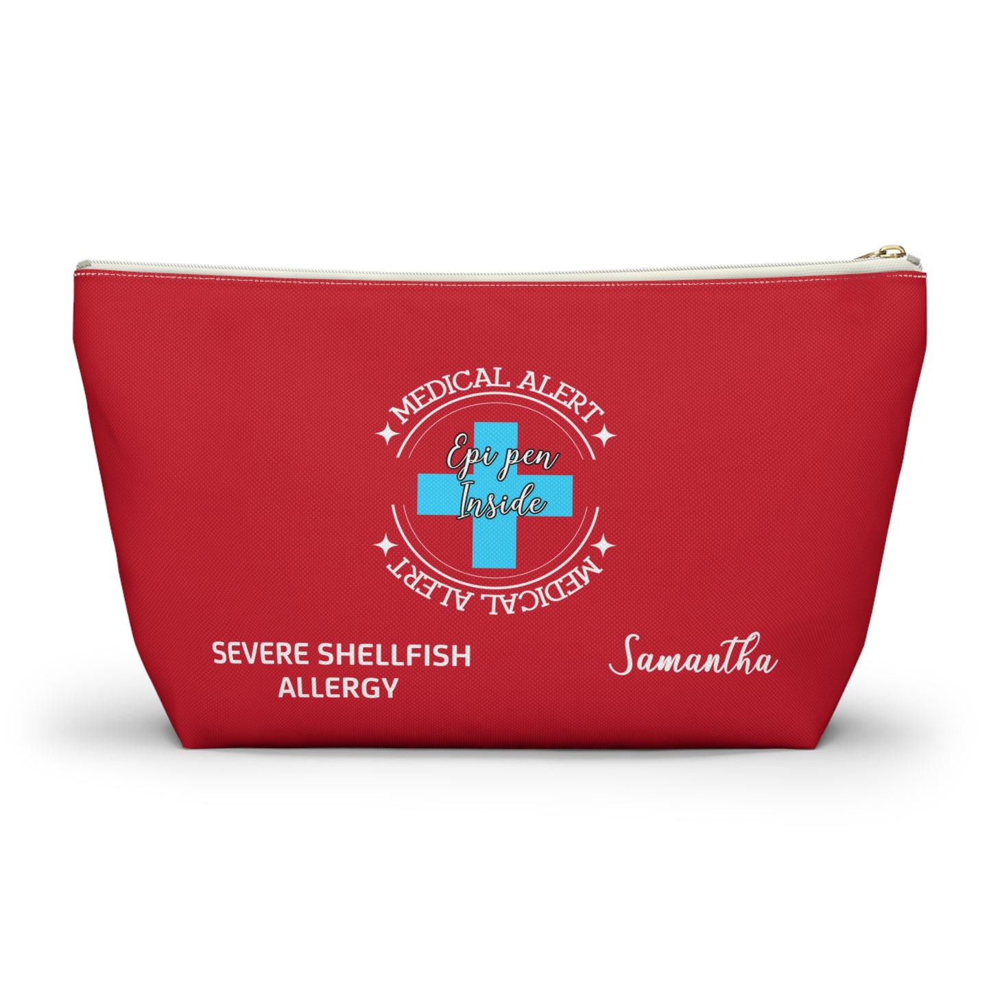 Personalized Medical Alert Epi Pen Pouch for Severe Shellfish Allergy Samantha Emergency Allergy Kit for School Travel Everyday