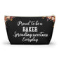 Proud To Be A Baker Pouch Spreading Sweetness Everyday Gift For Bakers Baking Accessory Storage Bag Cute Pastry Chef Zipper Pouch