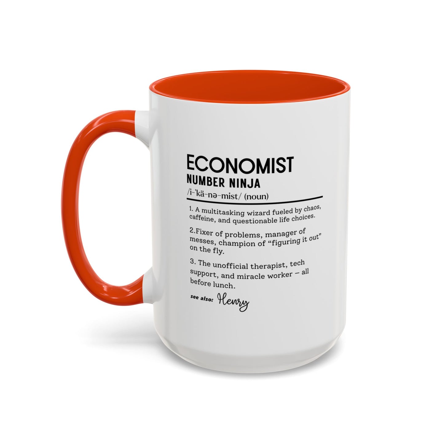 Funny Economist Mug, Number Ninja Dictionary Mug, Custom Coffee Cup for Finance Pros, Gift for Economists, Colorful Mugs (11oz, 15oz)
