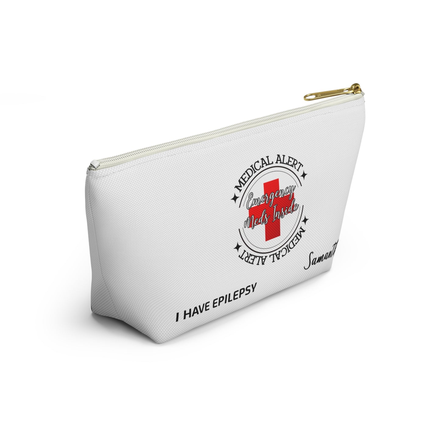 Personalized Medical Alert Epilepsy Emergency Meds Accessory Pouch for Samantha