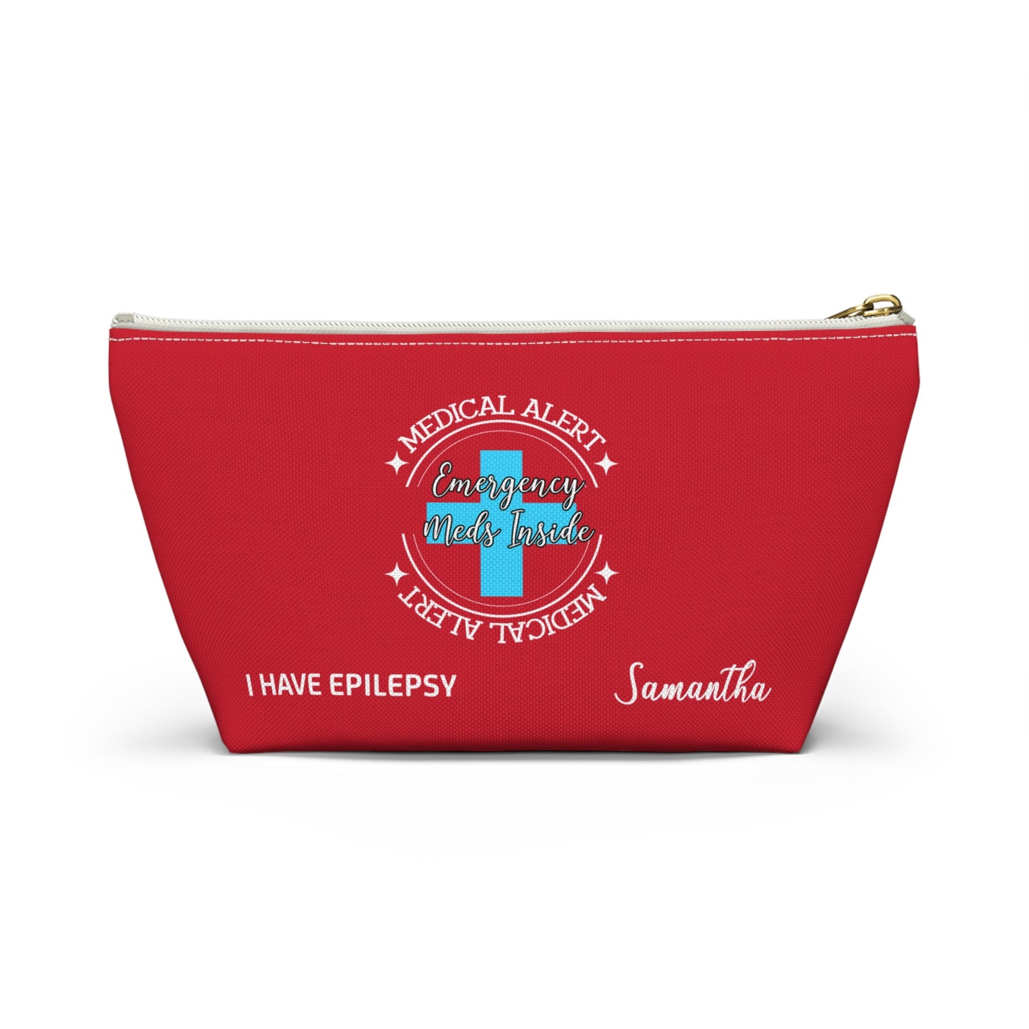 Personalized Medical Alert Emergency Meds Pouch for Epilepsy Samantha Seizure Medication Organizer for School or Travel