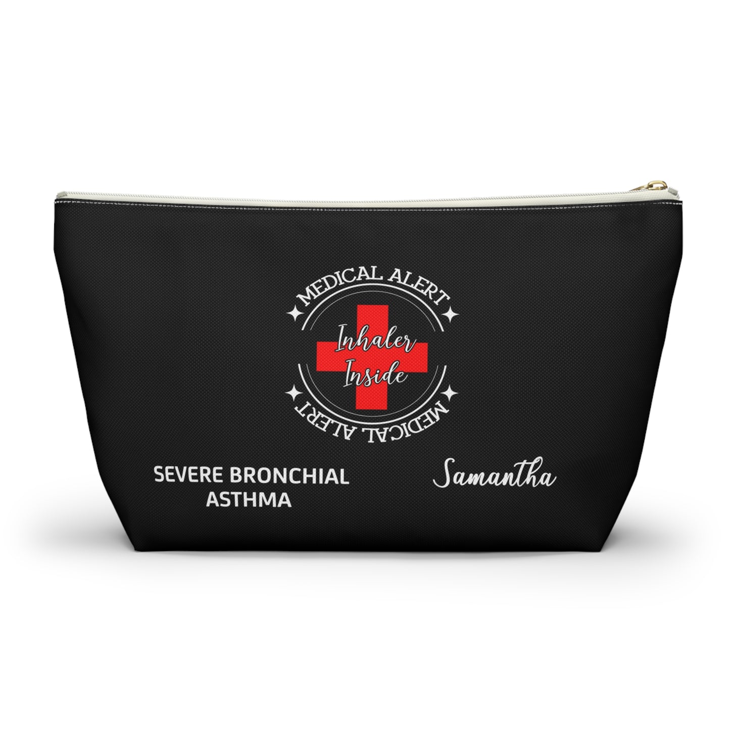 Personalized Medical Alert Inhaler Pouch for Severe Bronchial Asthma Samantha Asthma Meds Organizer and Emergency Travel Bag