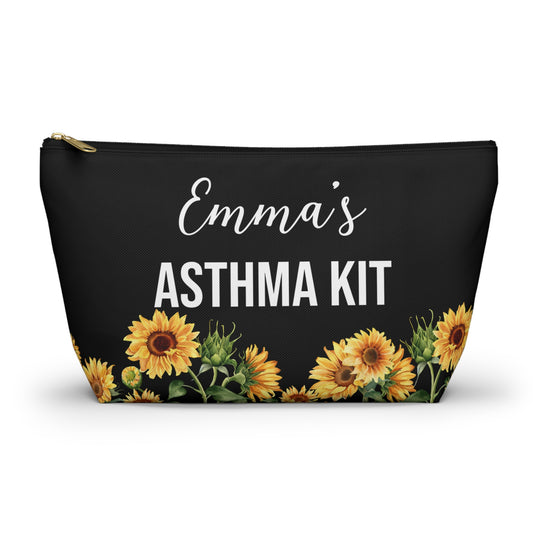 Personalized Asthma Kit Inhaler Bag for Emergency Medications Compact Travel Pouch for Kids or Adults with Asthma Essentials Inside