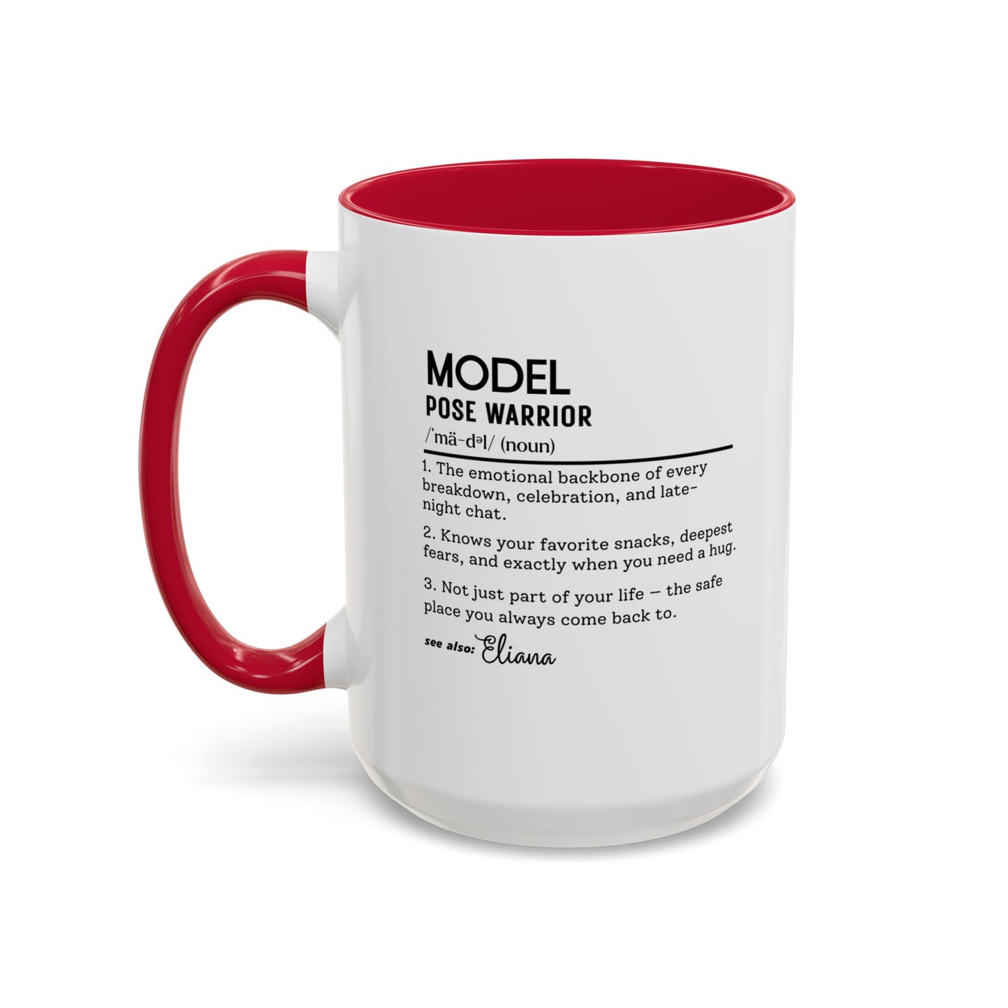 Model Dictionary Mug, Funny Pose Warrior Mug Gift, Personalized Runway Star Coffee Cup, Colorful Mugs (11oz, 15oz)