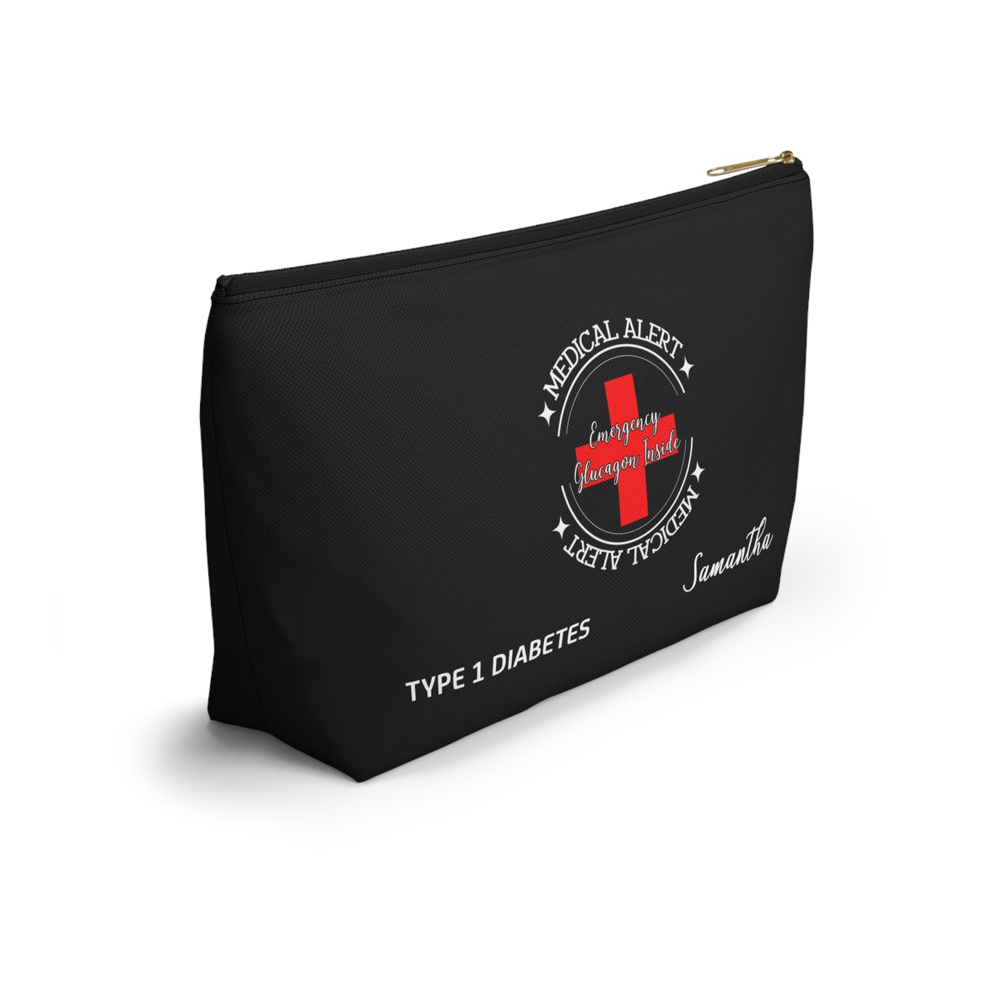 Personalized Medical Alert Emergency Glucagon Kit Pouch for Type 1 Diabetes Samantha Insulin and Hypoglycemia Supplies Organizer