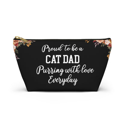 Proud To Be A Cat Dad Pouch Purring With Love Everyday Cat Lover Gift For Him Cat Dad Accessory Bag Cute Pet Zipper Storage Pouch