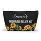 Migraine Relief Kit for Emergency Meds Personalized Pouch for Headache Essentials Travel Medication Organizer for Daily Pain Support