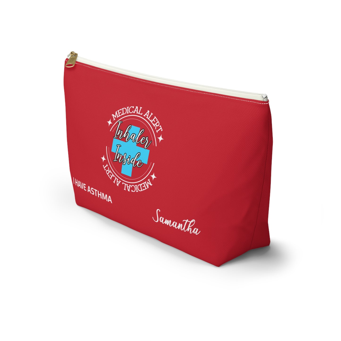 Personalized Medical Alert Inhaler Pouch for Asthma Samantha Emergency Respiratory Kit Inhaler Storage Travel School Ready