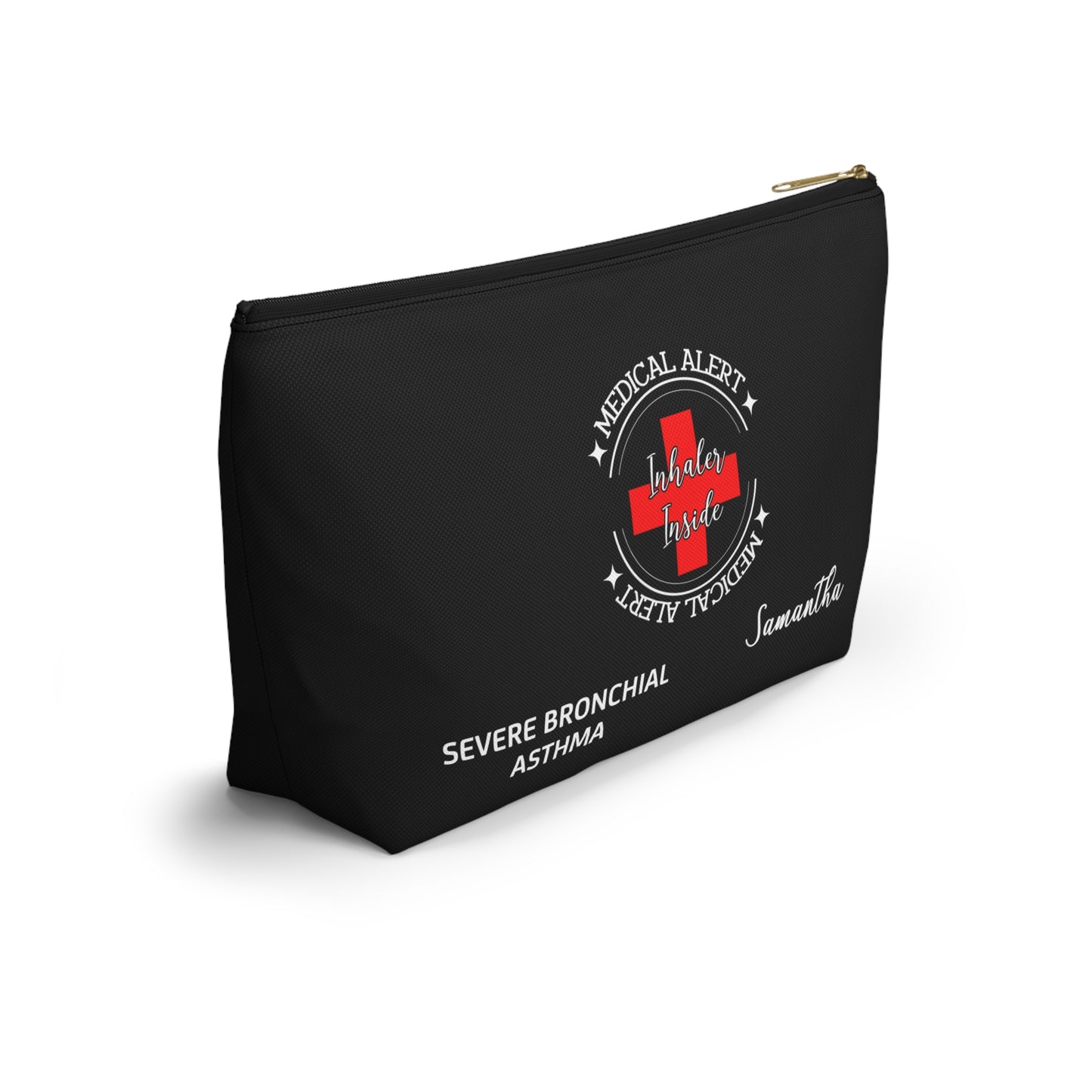 Personalized Medical Alert Inhaler Pouch for Severe Bronchial Asthma Samantha Asthma Meds Organizer and Emergency Travel Bag