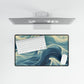 Ocean Wave Desk Mat, Office Decor, Gaming Mouse Pad, Stylish Workspace Accessories, Gift for Students & Creatives