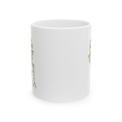 April Birth Flower Daisy Mug 11oz 15oz Custom Floral Coffee Cup Birthday Gift for Her Personalized Ceramic Spring Flower Mug