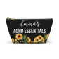 Personalized ADHD Essentials Pouch for  Daily Medication Organizer Focus Support Bag Medical Travel Storage for Kids or Adults