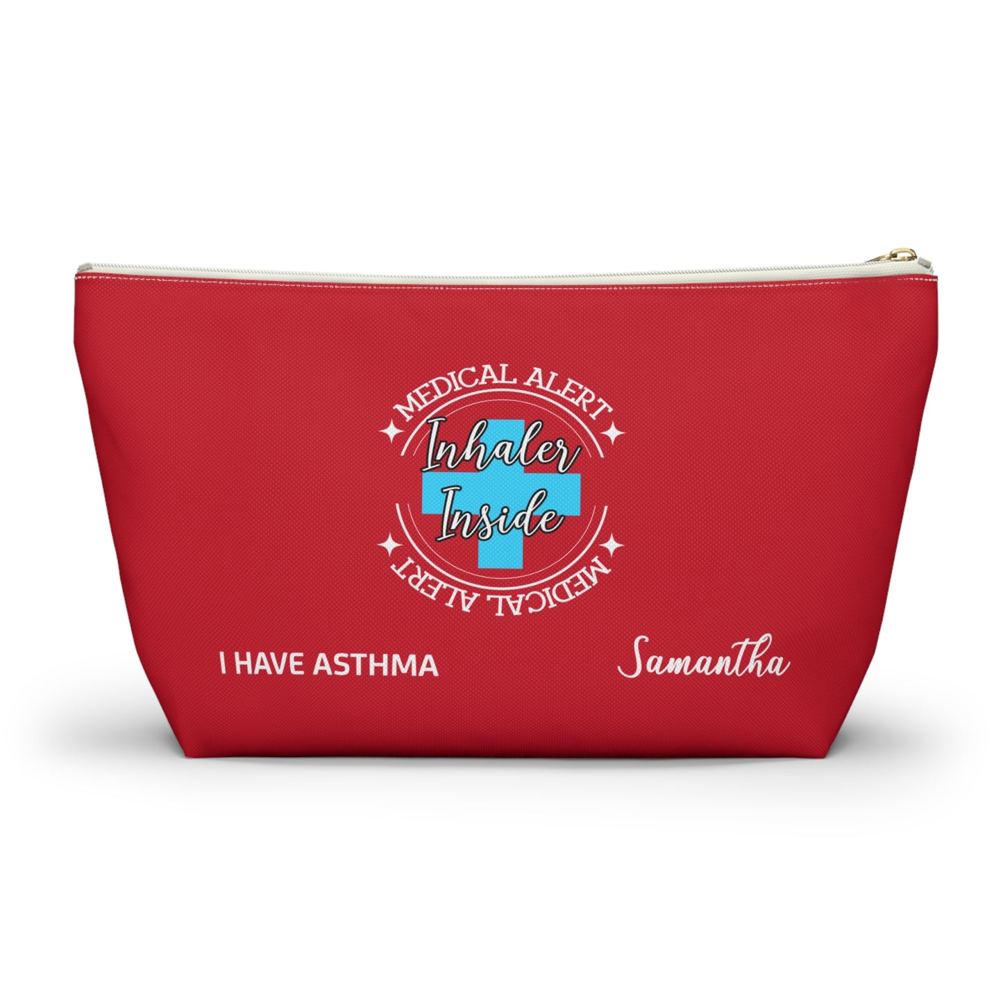 Personalized Medical Alert Inhaler Pouch for Asthma Samantha Emergency Respiratory Kit Inhaler Storage Travel School Ready