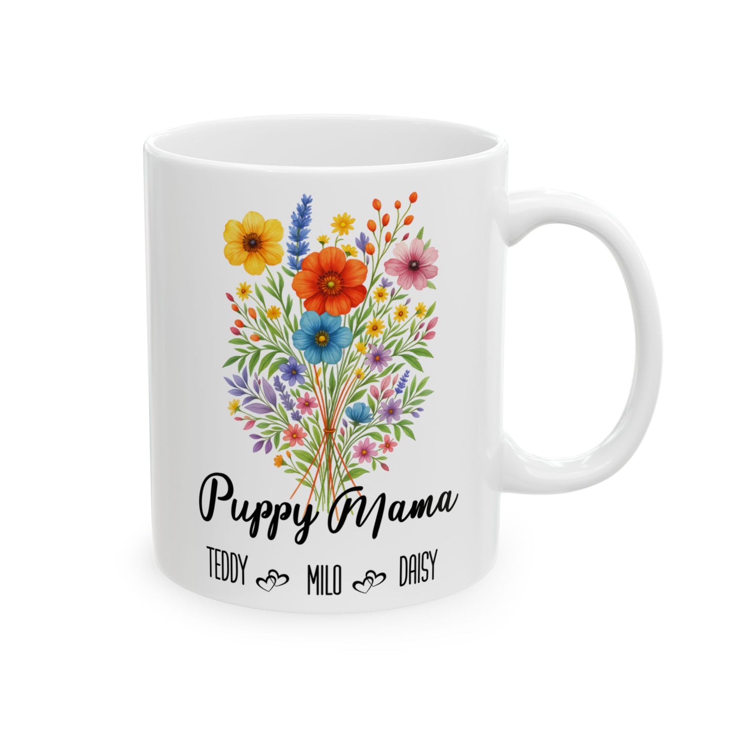 Puppy Mama Mug 11oz 15oz Custom Coffee Cup Gift for Dog Lovers Cute Pet Owner Mug for Women Personalized Ceramic Mug for Fur Mom