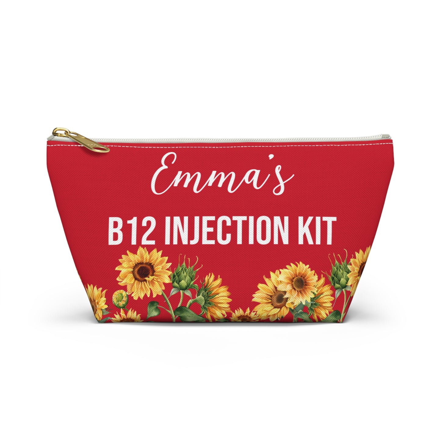 B12 Injection Kit Medical Alert Pouch Personalized Vitamin B12 Supply Bag for Travel Daily Use Emergency Storage with Name Option