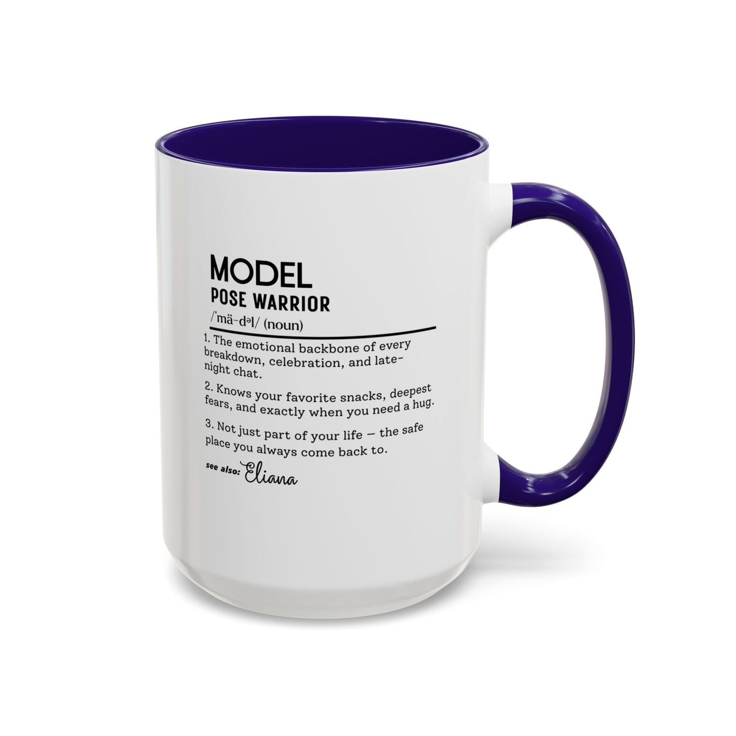 Model Dictionary Mug, Funny Pose Warrior Mug Gift, Personalized Runway Star Coffee Cup, Colorful Mugs (11oz, 15oz)