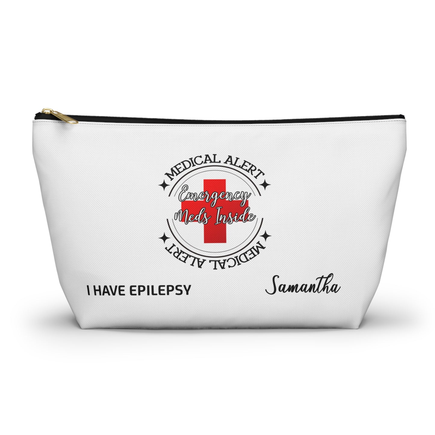 Personalized Medical Alert Epilepsy Emergency Meds Accessory Pouch for Samantha