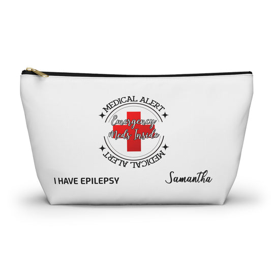 Personalized Medical Alert Epilepsy Emergency Meds Accessory Pouch for Samantha