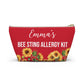 Bee Sting Allergy Kit Medical Alert Pouch Personalized EpiPen Storage Bag for Severe Insect Allergies Travel and Daily Use